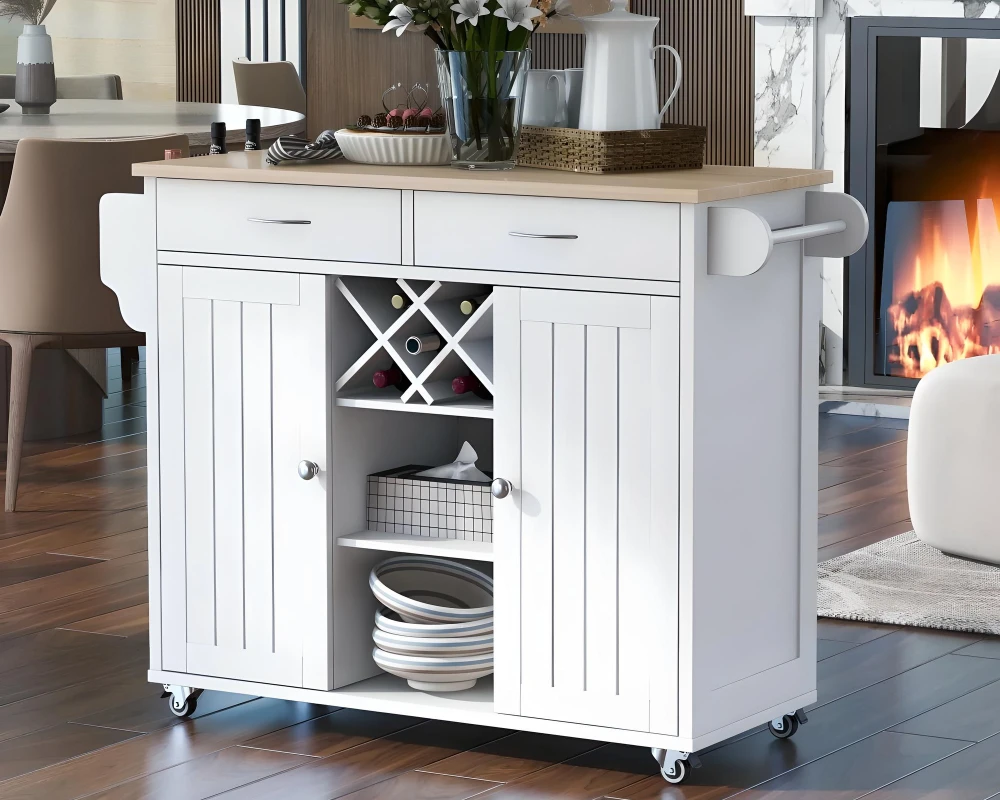 moveable kitchen island with storage
